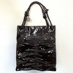 Lanvin Womens Brown Patent Leather Tote Bag